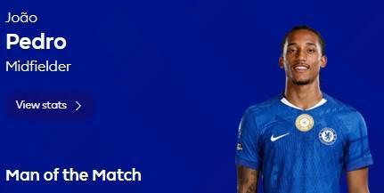 开云官网-进球+门线解围，若昂-佩德罗当选切尔西vs富勒姆全场最佳